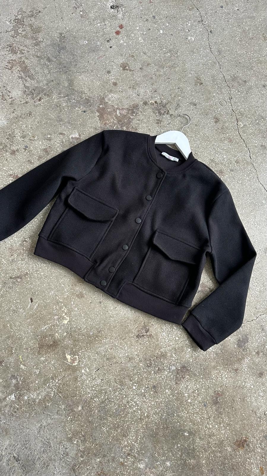 Bomber Kaşe Ceket (Siyah)