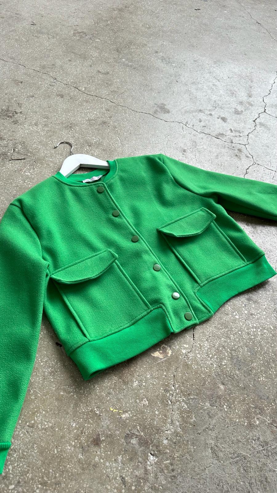 Bomber Kaşe Ceket (Yeşil)