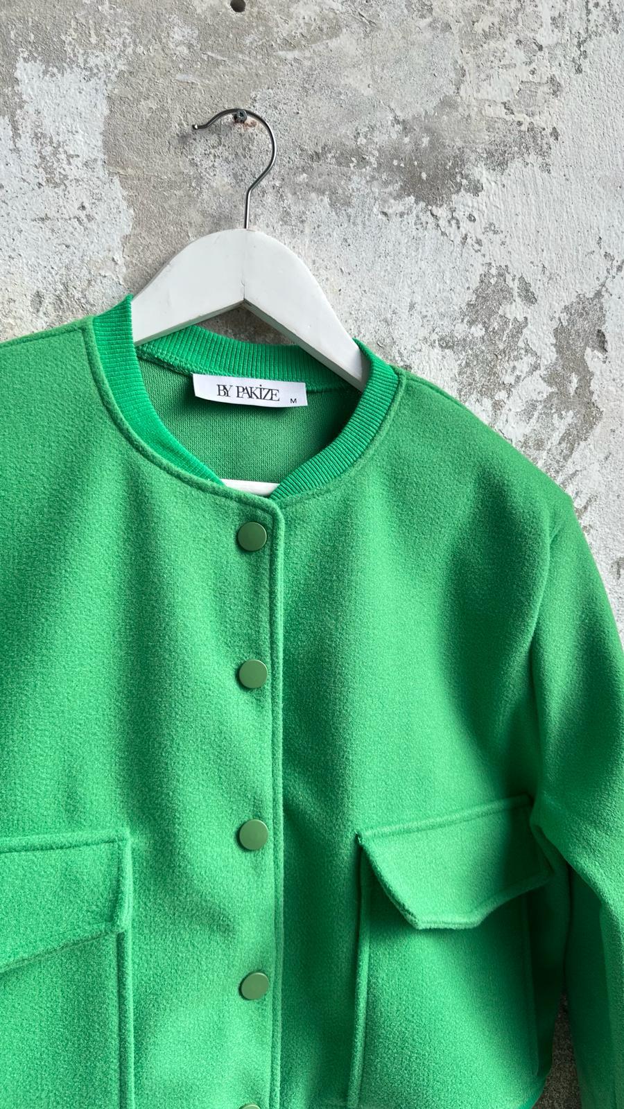 Bomber Kaşe Ceket (Yeşil)