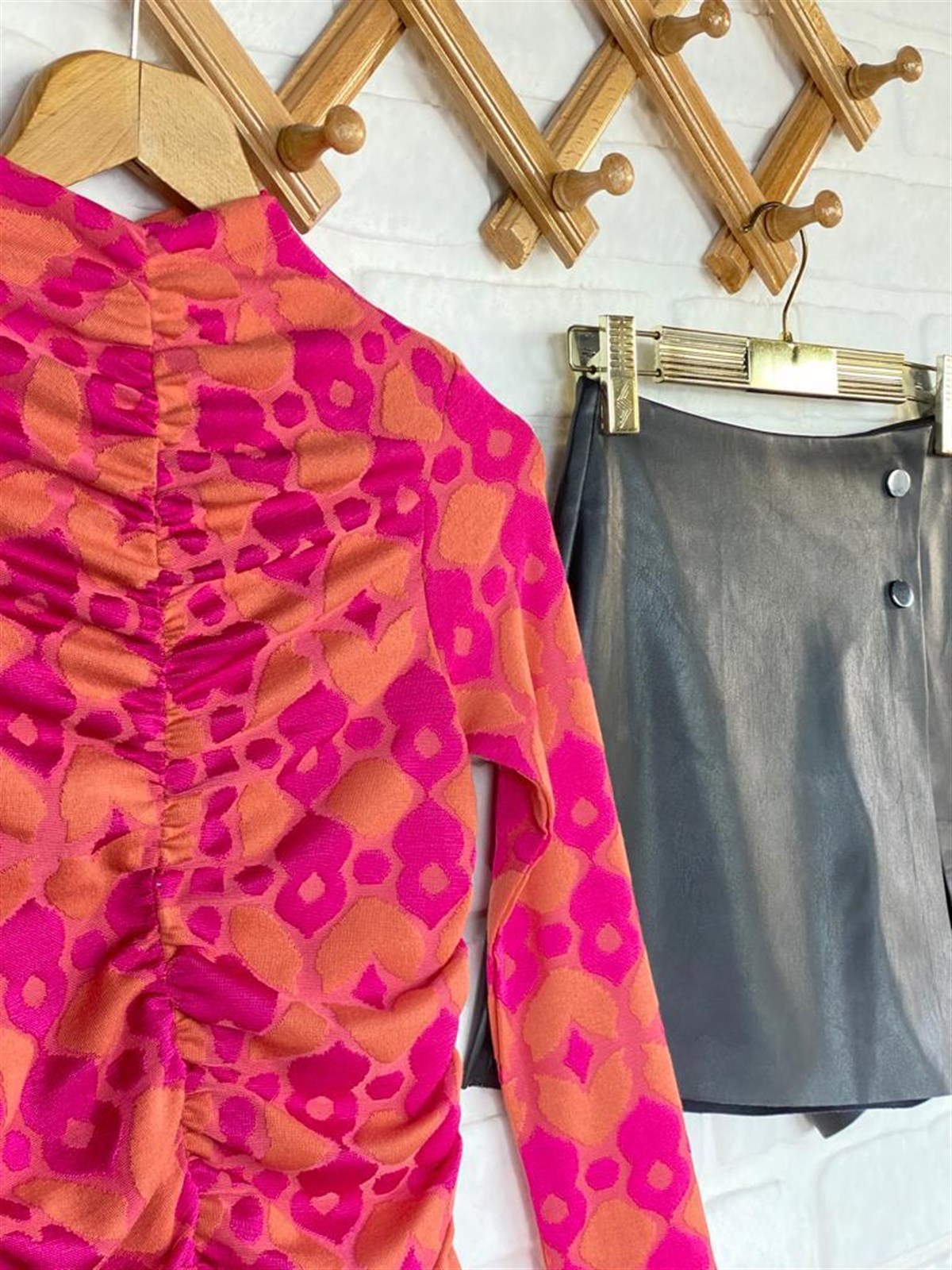 Büzgü Detaylı Bluz (Pembe)