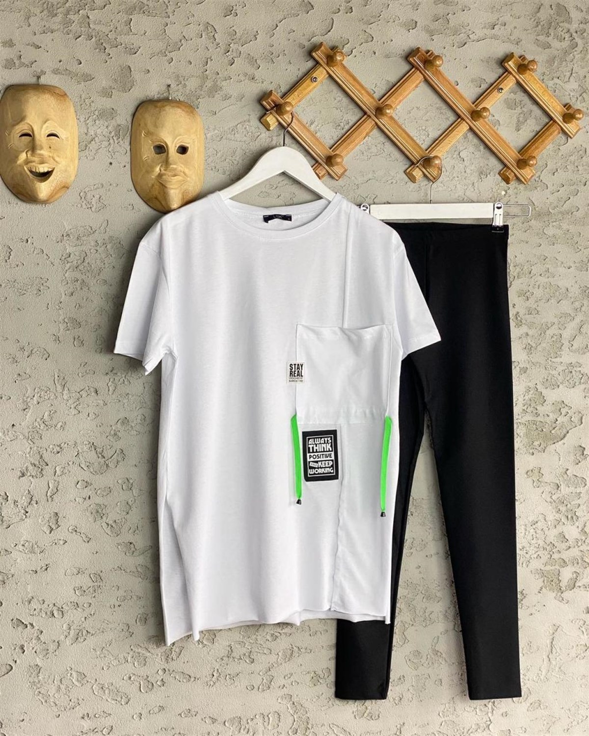 Cep Detaylı Soft Renkli Tunik Tshirt