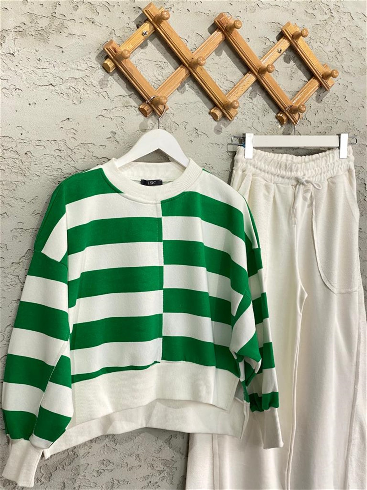 Çizgili Sweat (Yeşil)