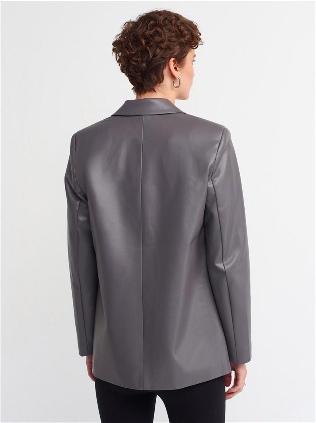 Deri Blazer Ceket (Antrasit)