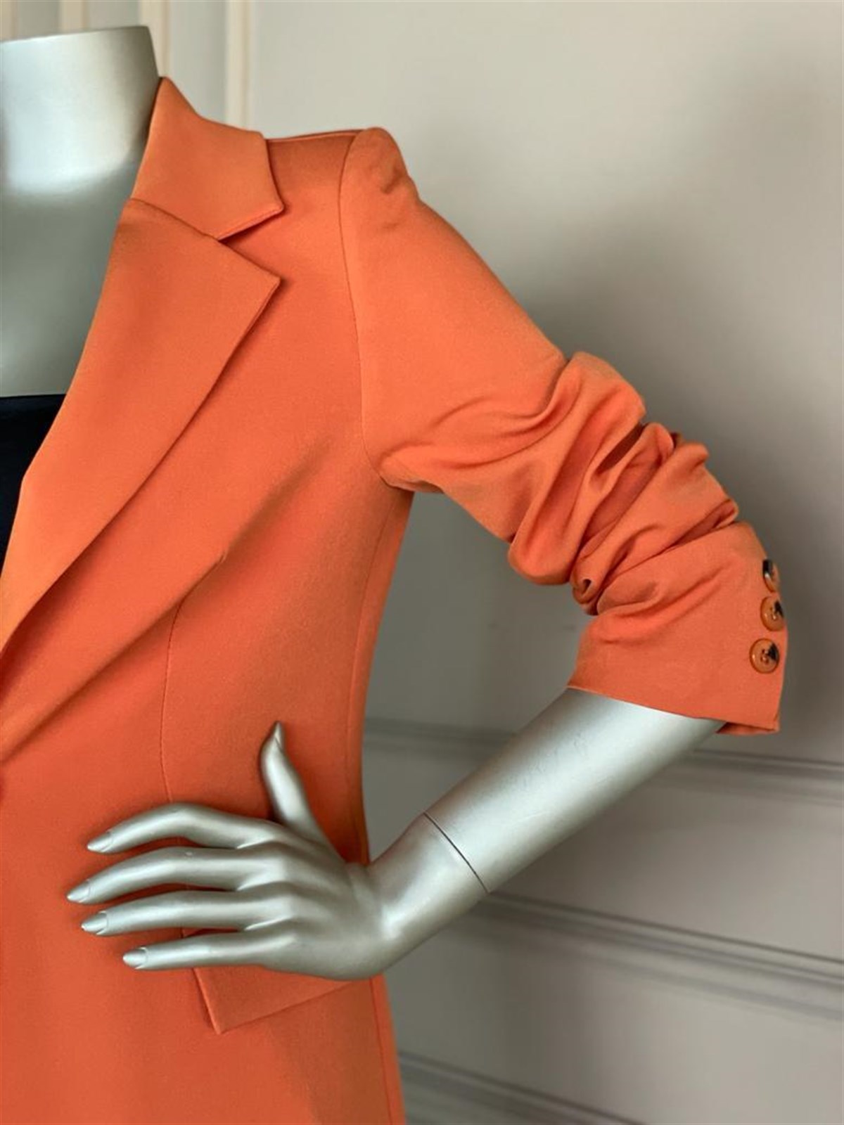 Düğme Detaylı Blazer Ceket (Kiremit)