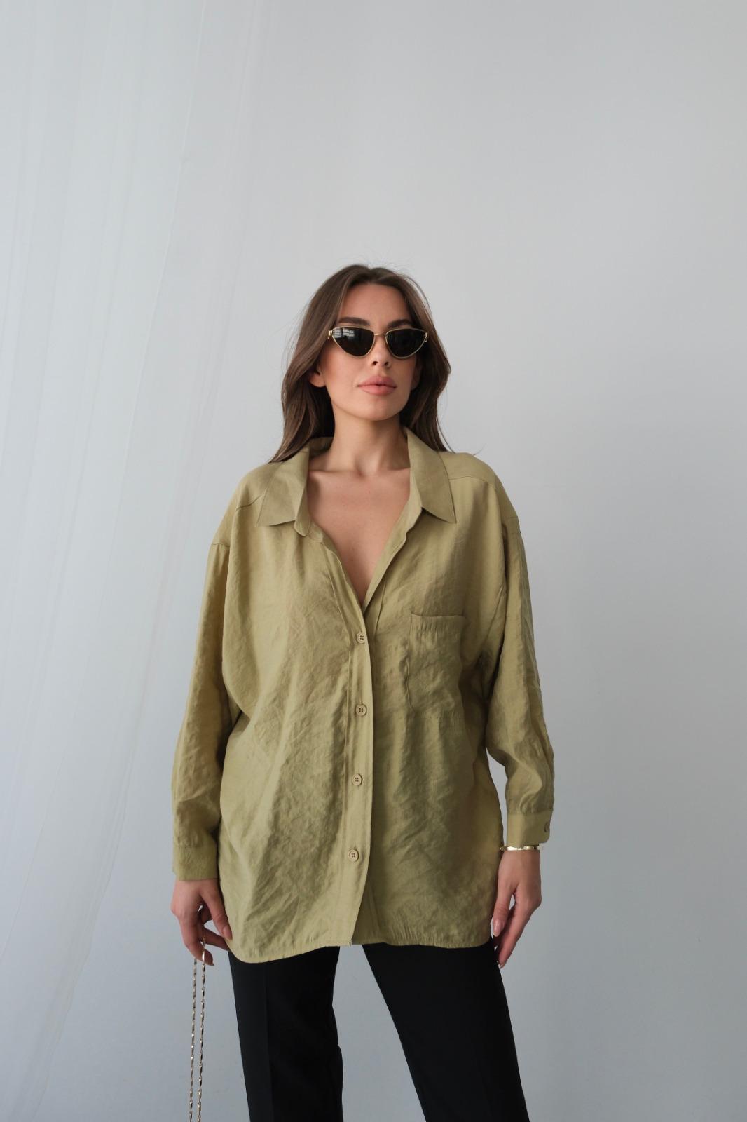 Düşük Omuzlu Oversize Gömlek (Haki)