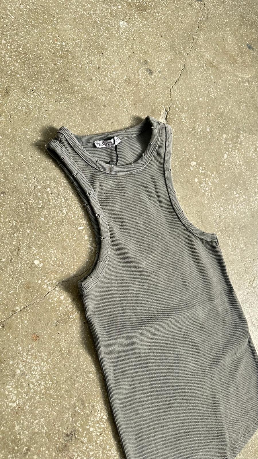 Fitilli Halter Yaka Atlet (Antrasit/Gri)