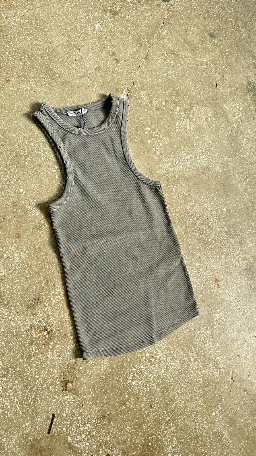 Fitilli Halter Yaka Atlet (Antrasit/Gri)