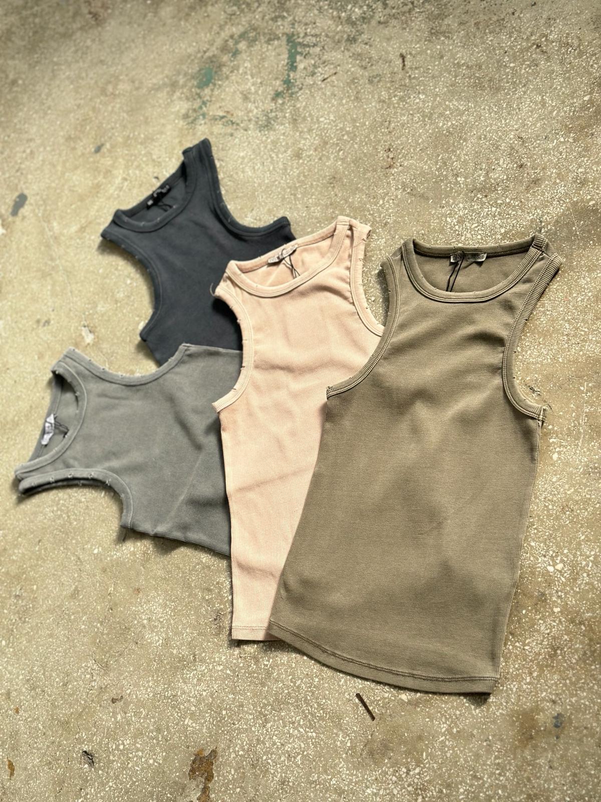 Fitilli Halter Yaka Atlet (Antrasit/Gri)
