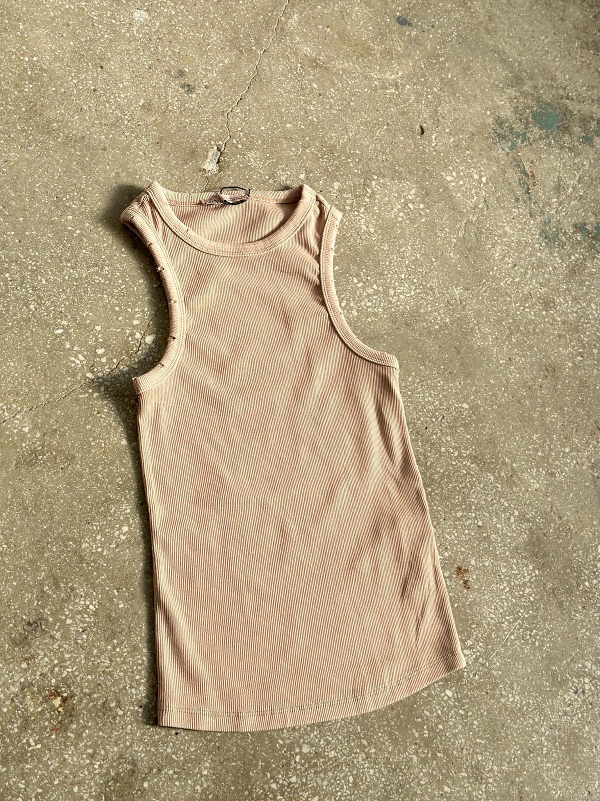 Fitilli Halter Yaka Atlet (Bej/Haki)