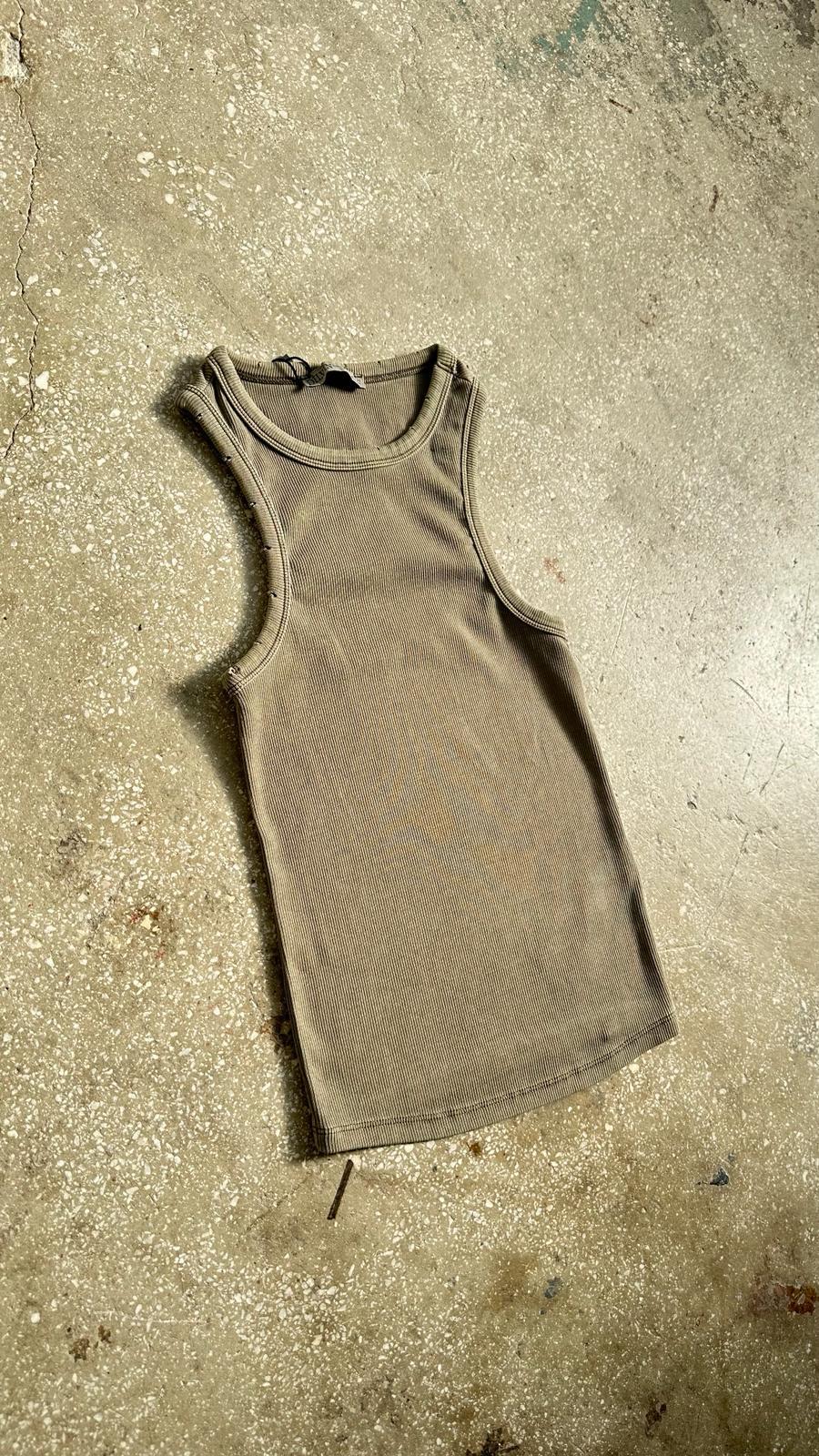 Fitilli Halter Yaka Atlet (Bej/Haki)