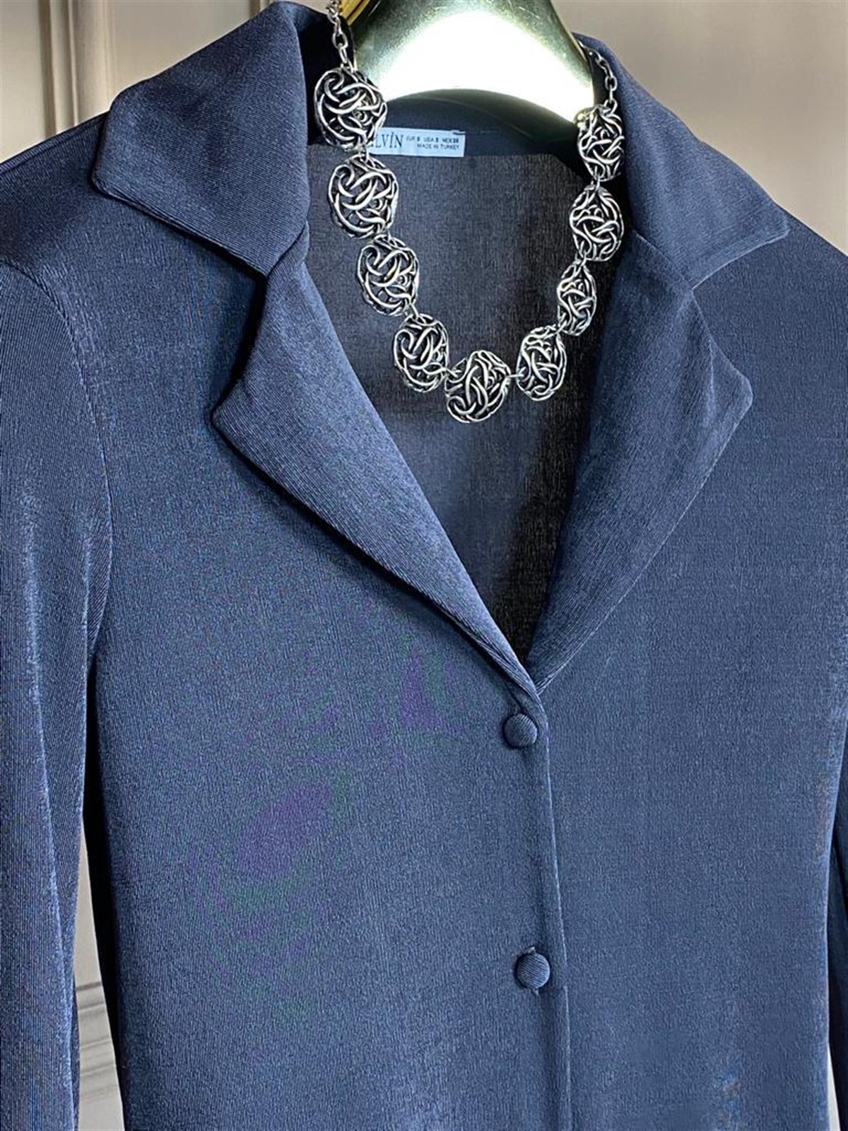 Gömlek Yaka Fit Bluz (Kül Rengi)