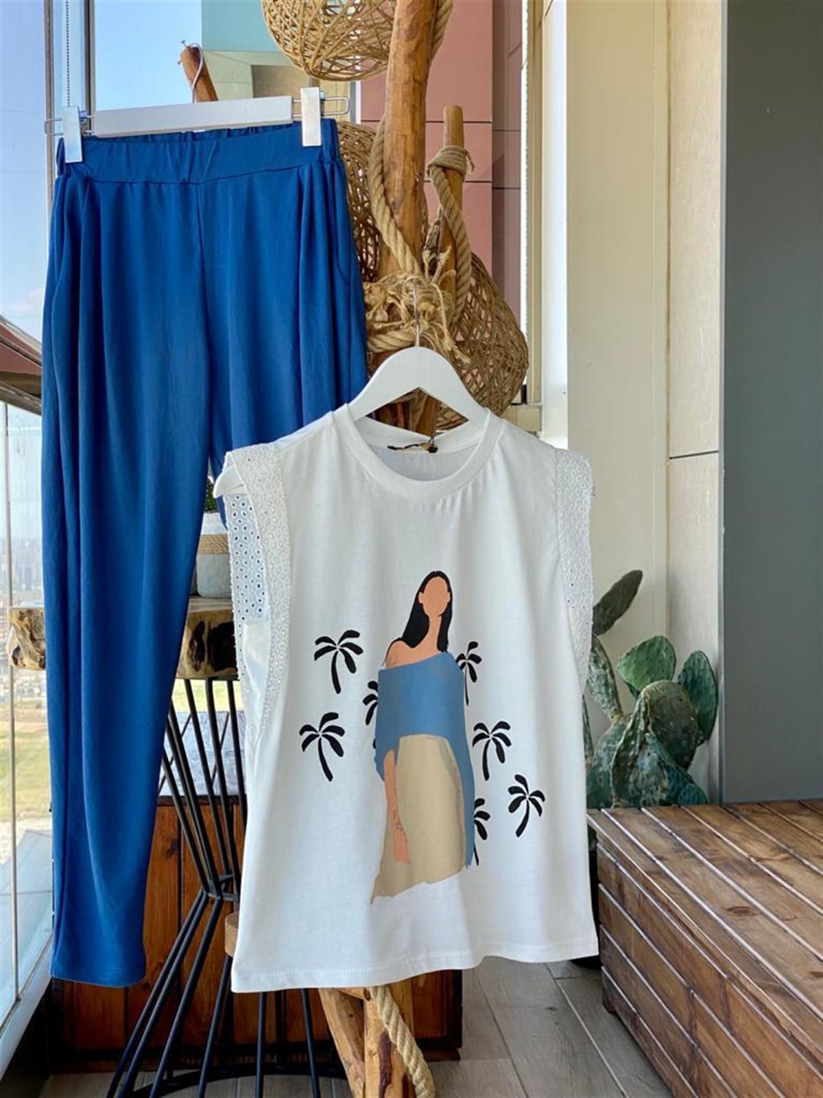 Havuç Kesim Pantolon (Saks Mavi)