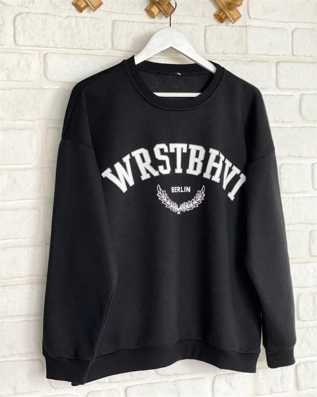 İkiiplik Kumaş İçi Şardonlu Sweatshirt (SİYAH)