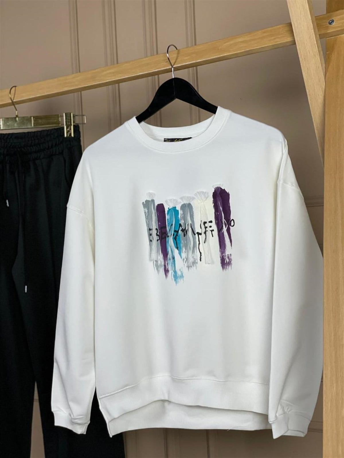 İkiiplik Kumaş Sweat (BEYAZ)