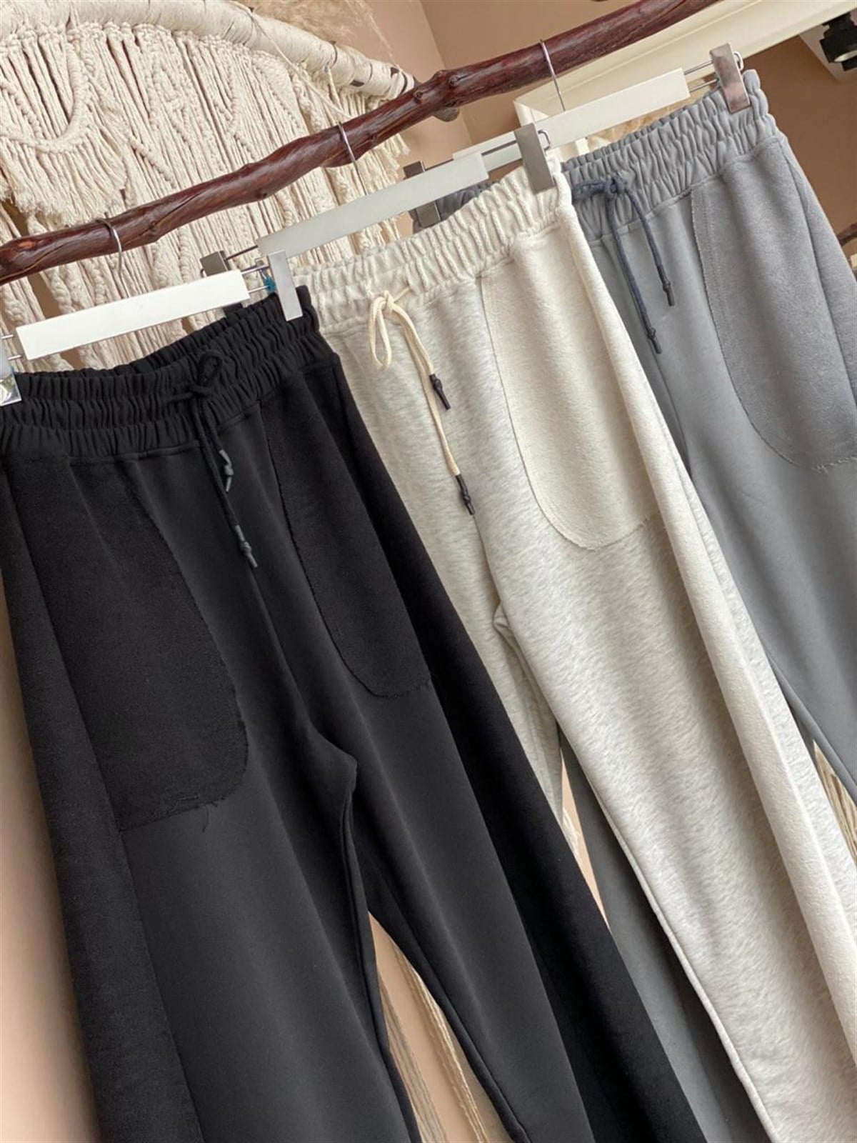 İkiiplik Sweat Kumaş Salaş Pantolon (SİYAH& GRİ & FÜME)