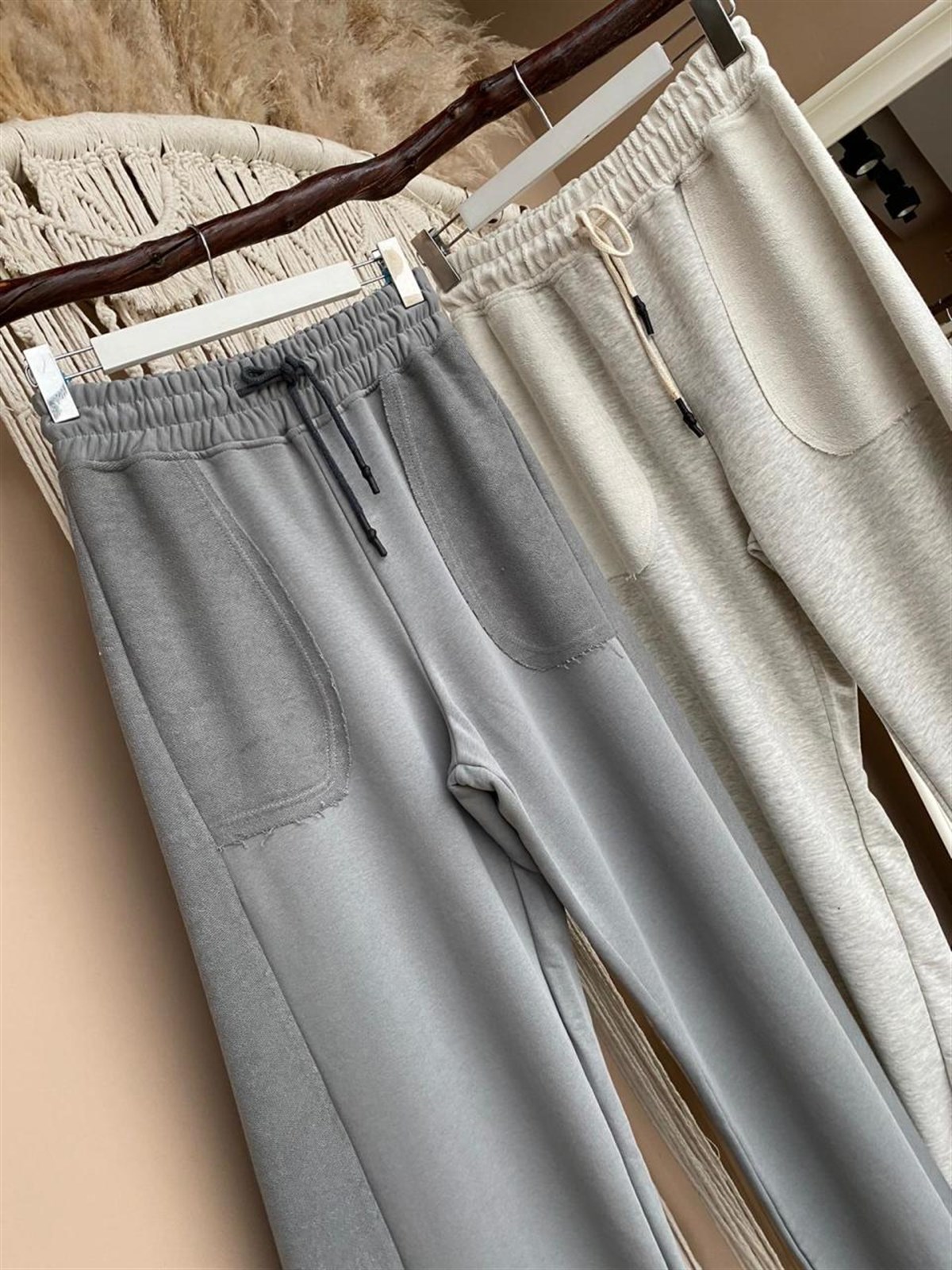 İkiiplik Sweat Kumaş Salaş Pantolon (SİYAH& GRİ & FÜME)