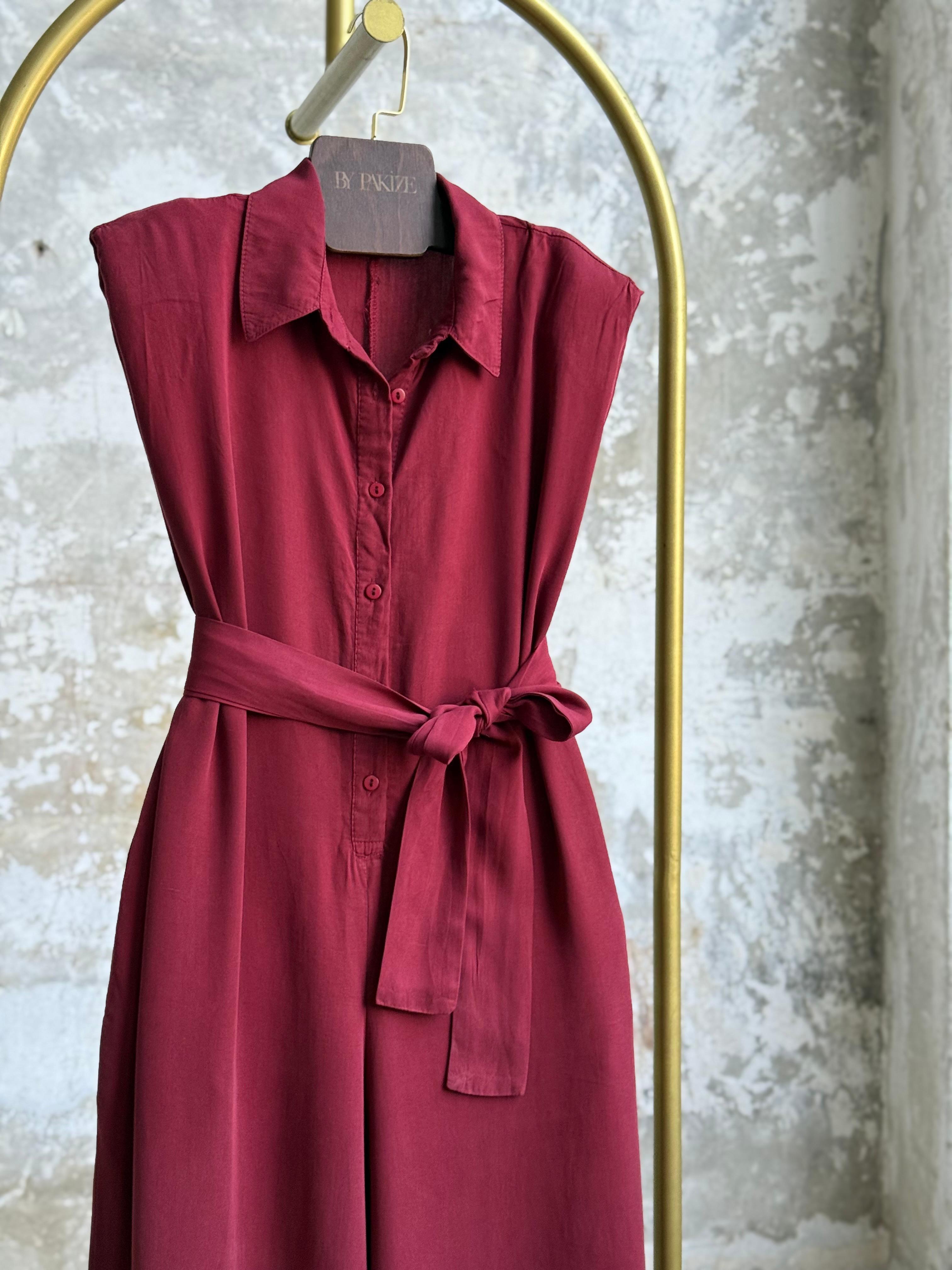 İthal Modal Kumaş Vatkalı Tulum (Bordo)