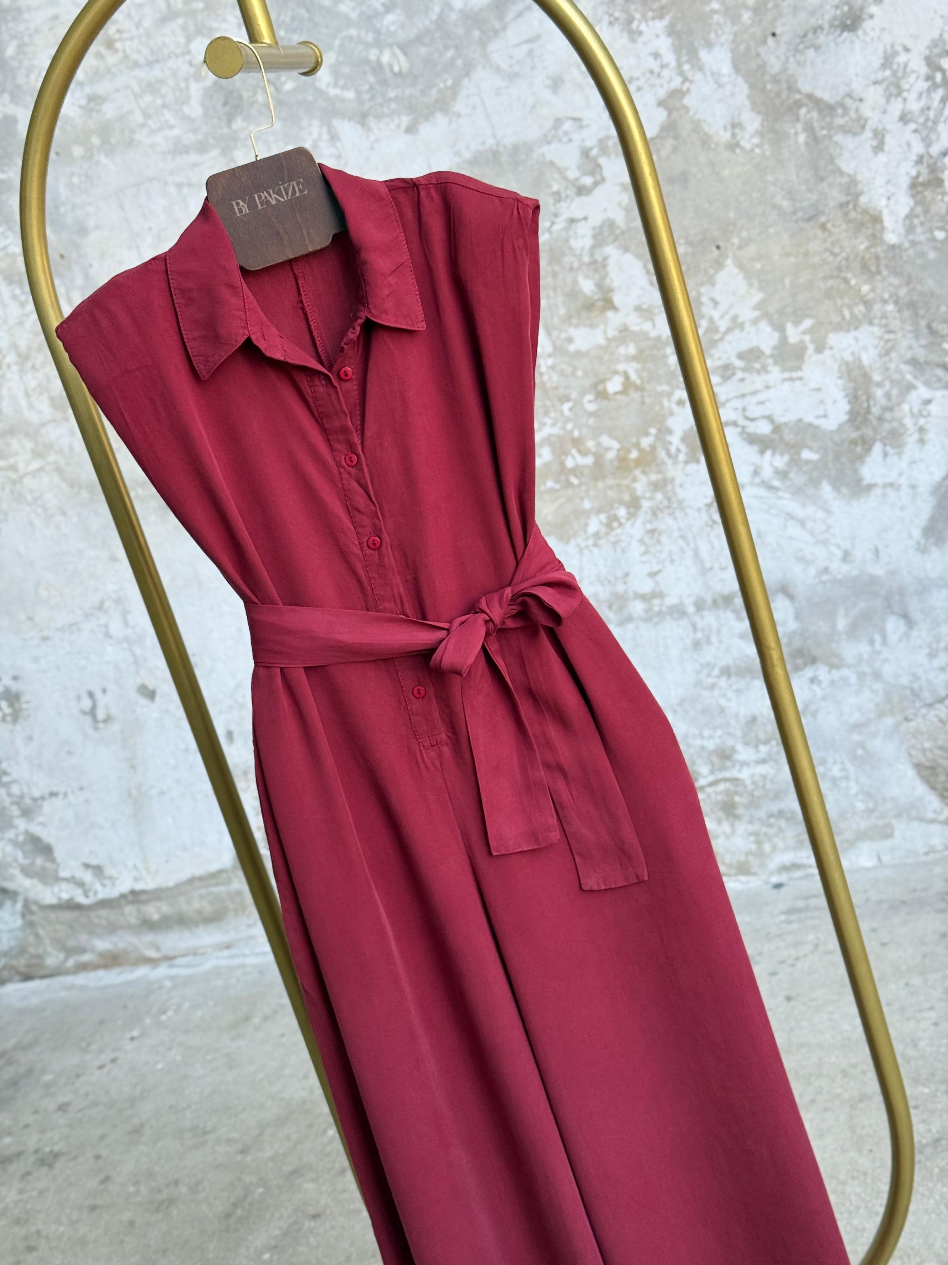 İthal Modal Kumaş Vatkalı Tulum (Bordo)