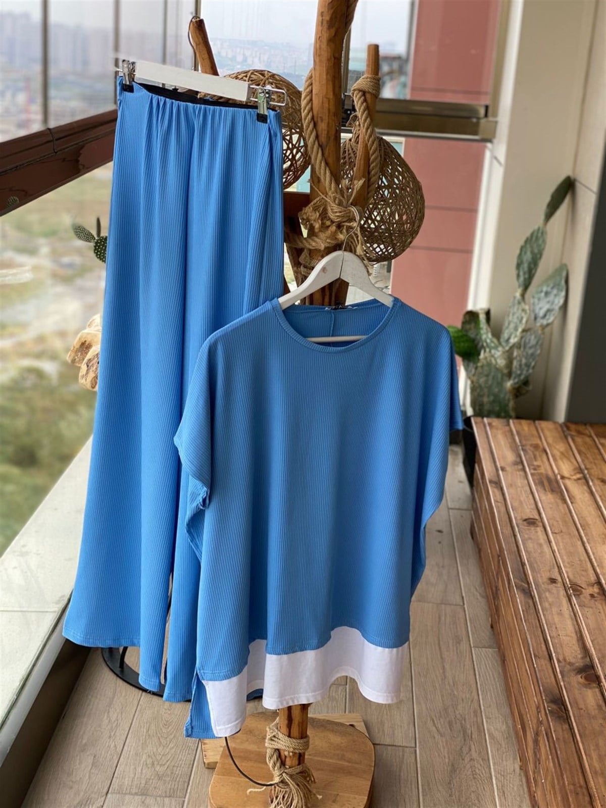 Kaşkorse Fitilli Kumaş Takım (Mavi)