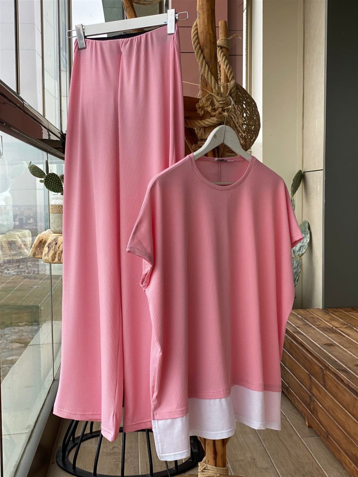 Kaşkorse Fitilli Kumaş Takım (Toz Pembe)