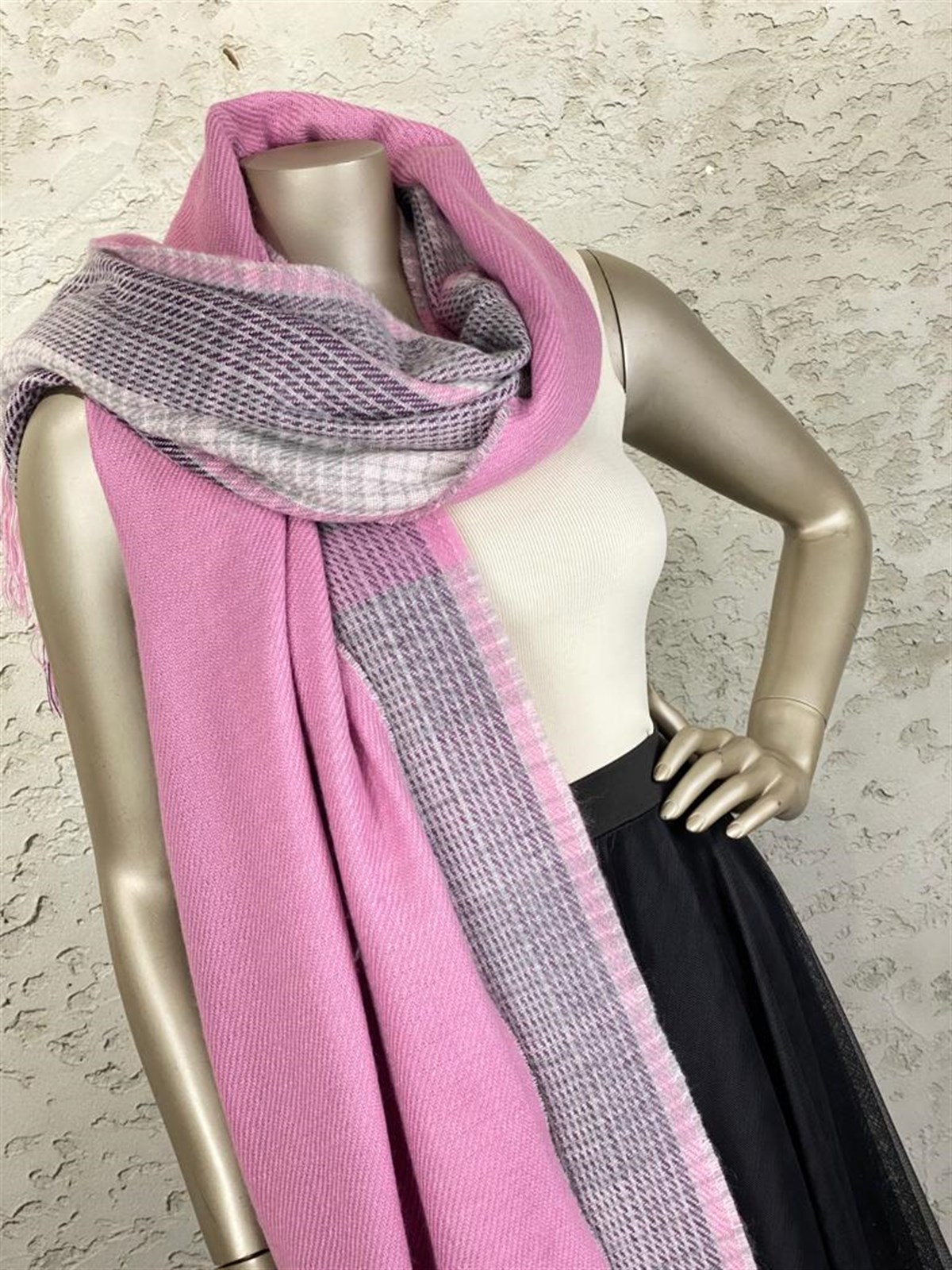 Kazayağı Kaşmir Şal (Pembe)