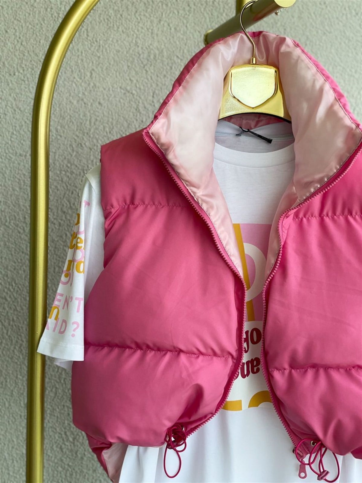 Kısa Şişme Yelek (Pembe)
