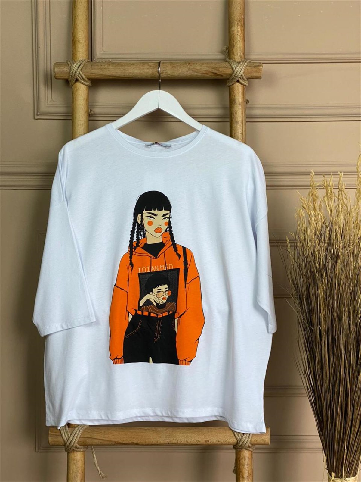Kız Baskılı Salaş Tshirt