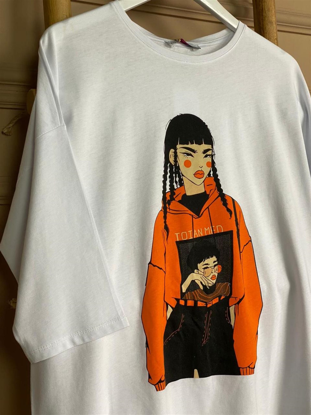 Kız Baskılı Salaş Tshirt
