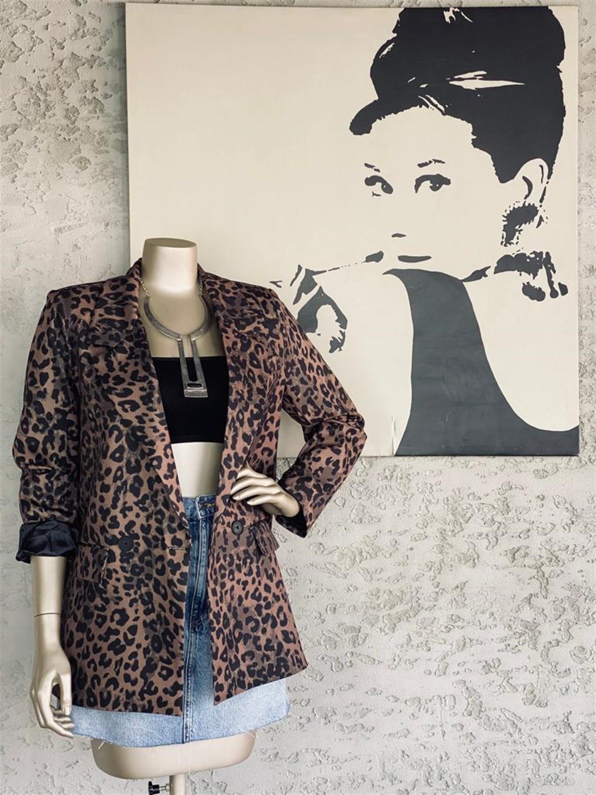 Leopar Desenli Ceket 