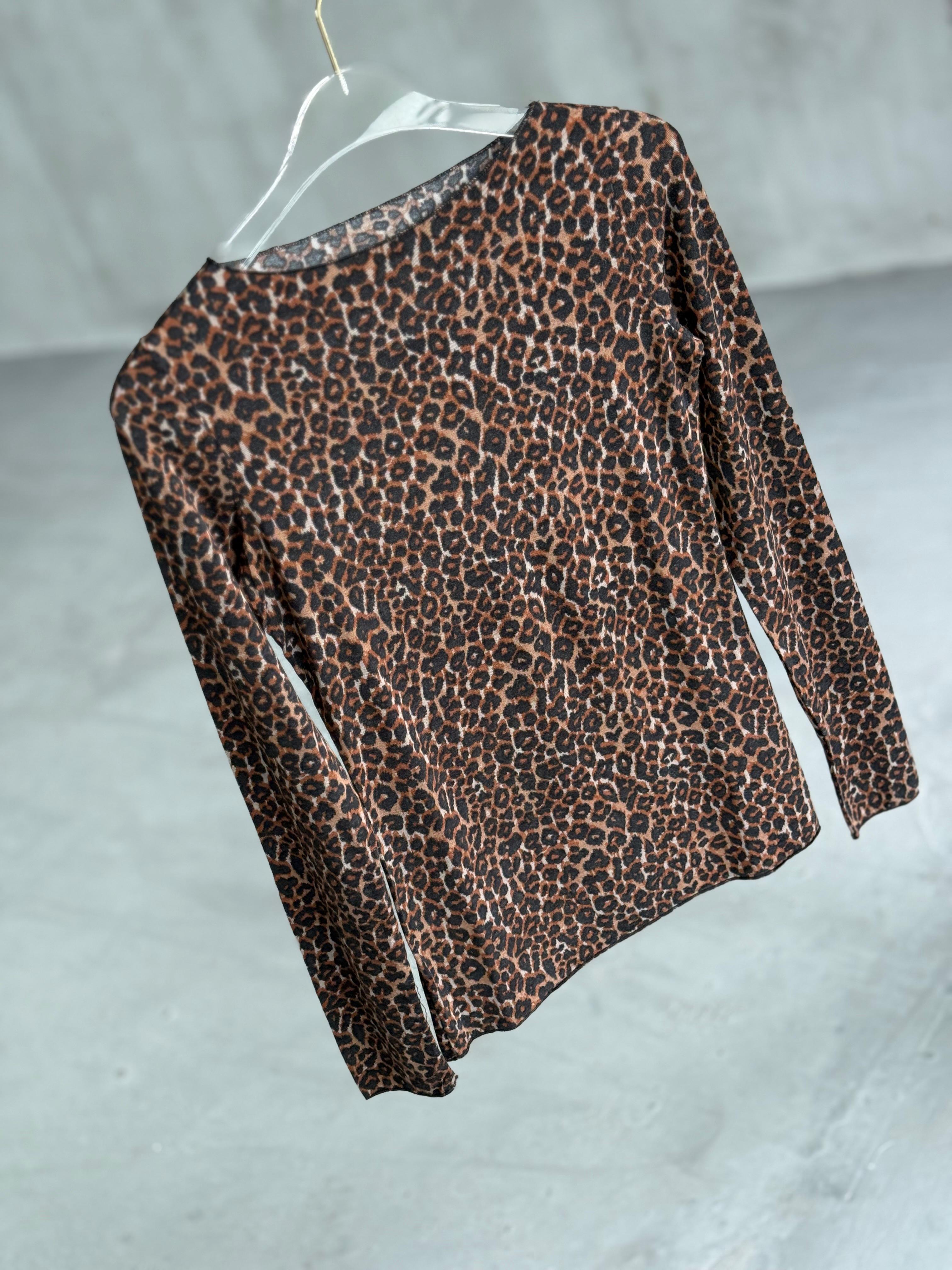 Leopar Desenli Kaşmir Bluz (Kahve)