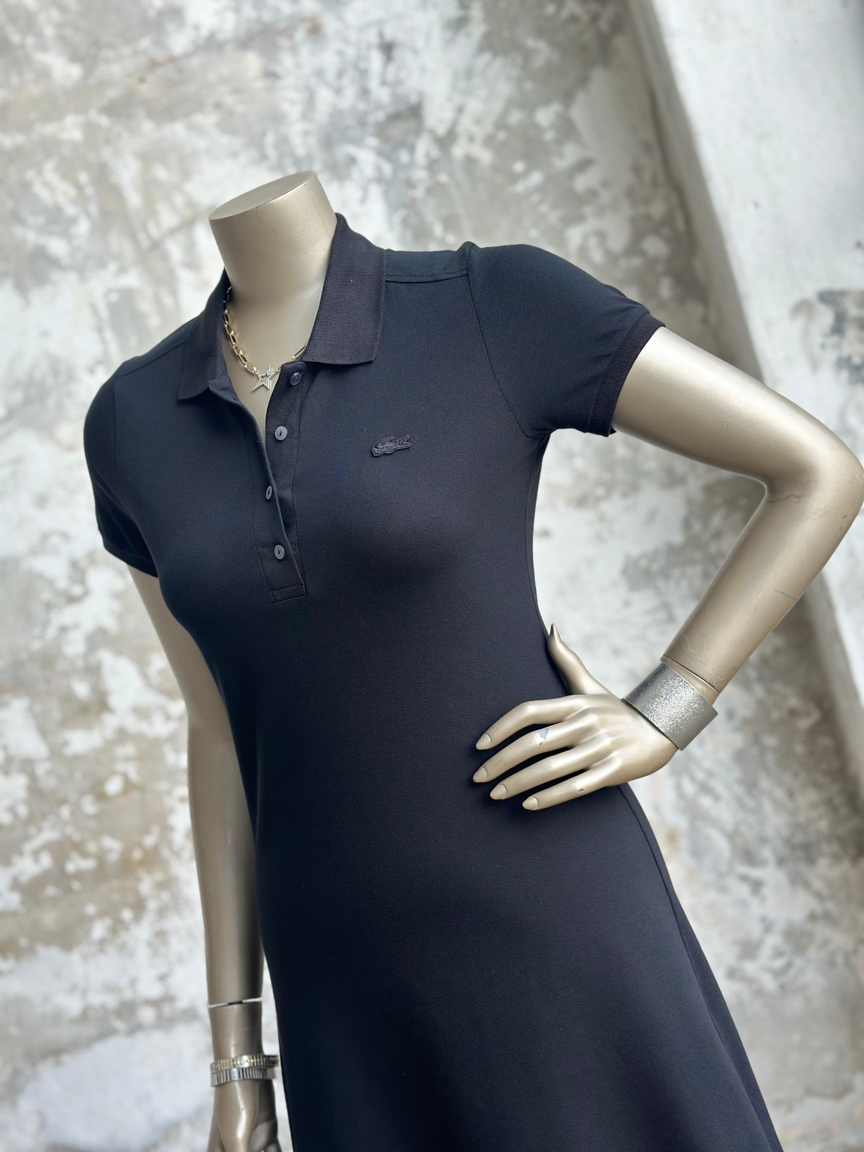 Marka Model Polo Yaka Elbise (Siyah)