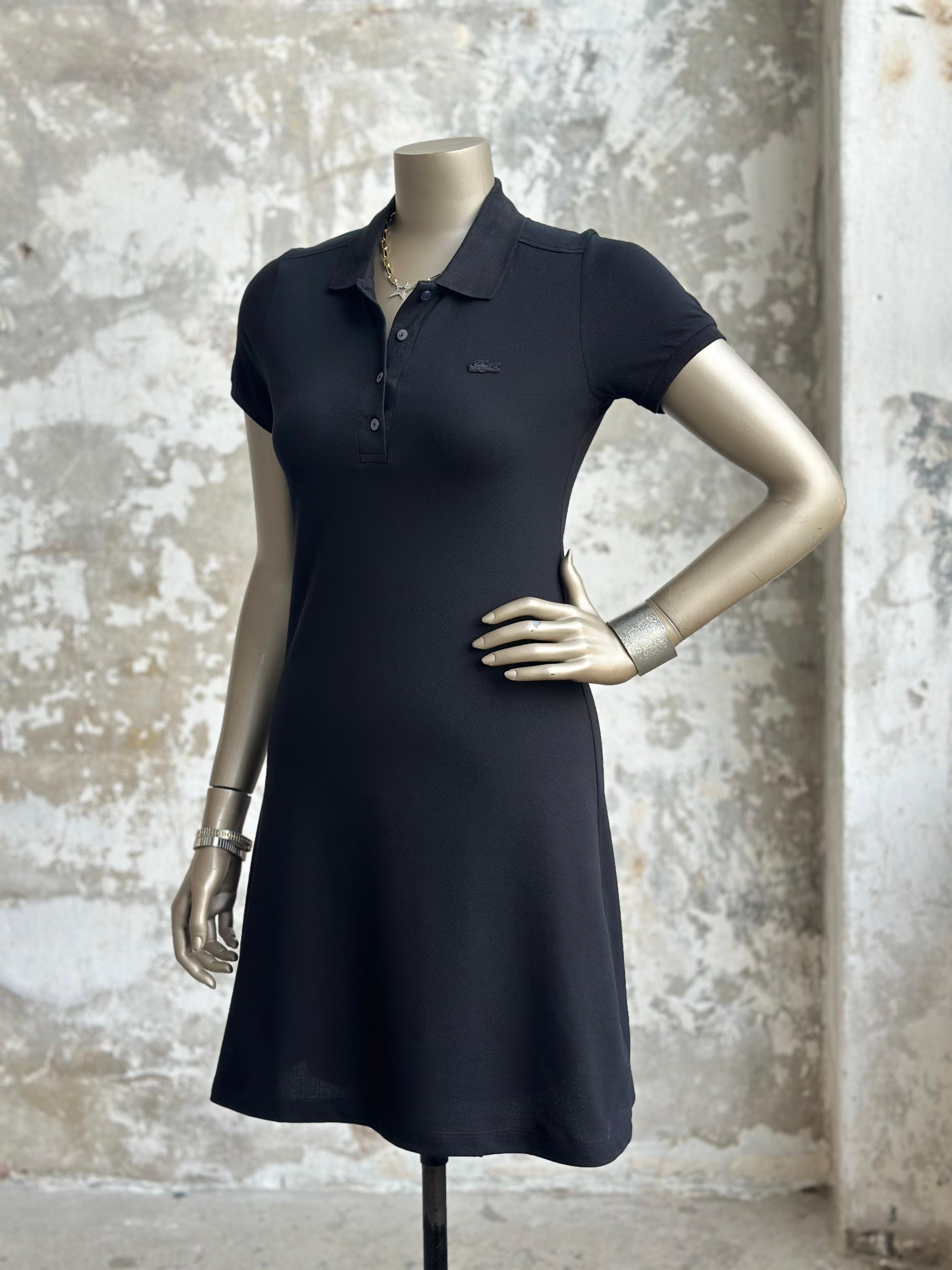 Marka Model Polo Yaka Elbise (Siyah)