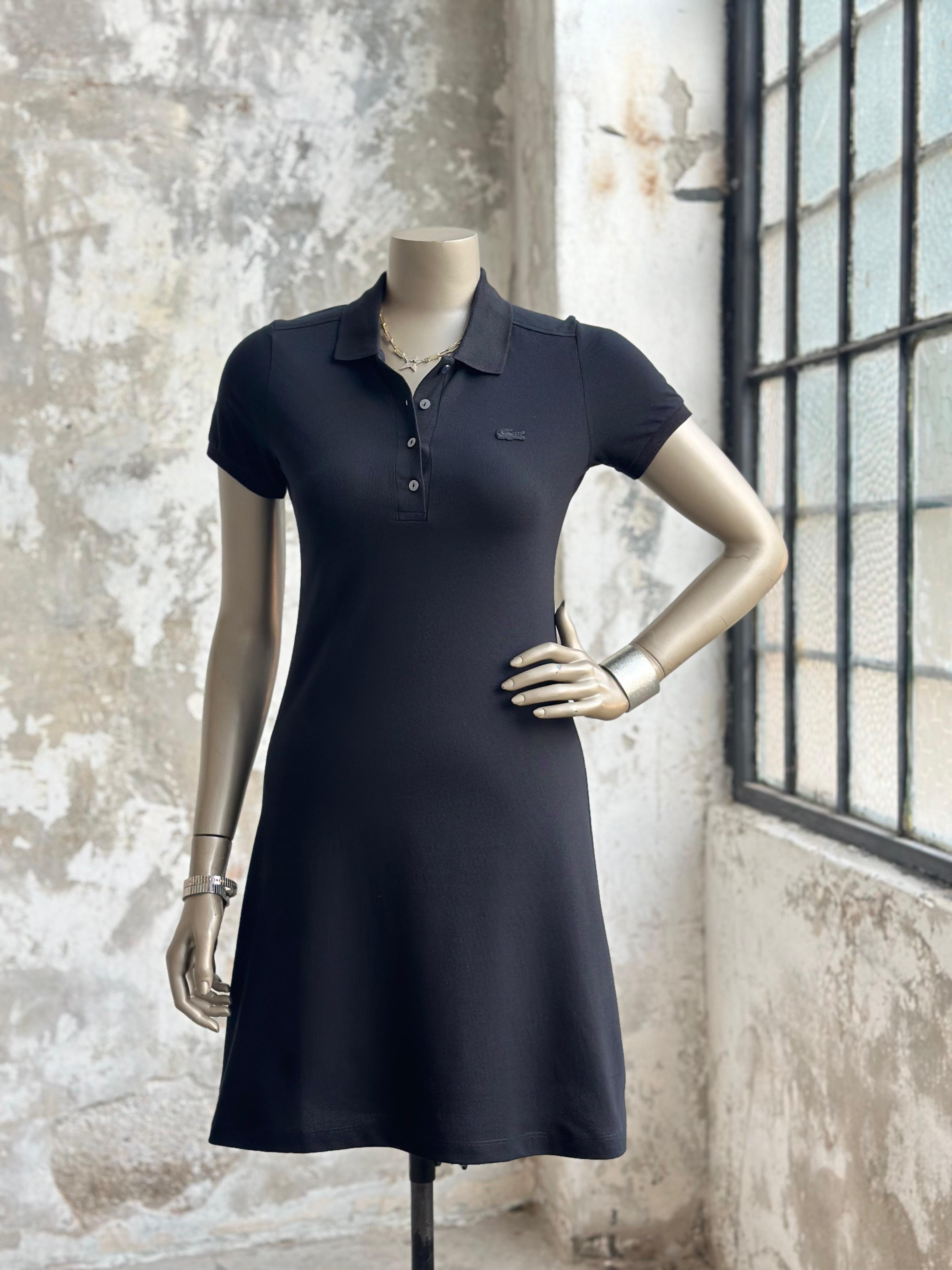 Marka Model Polo Yaka Elbise (Siyah)