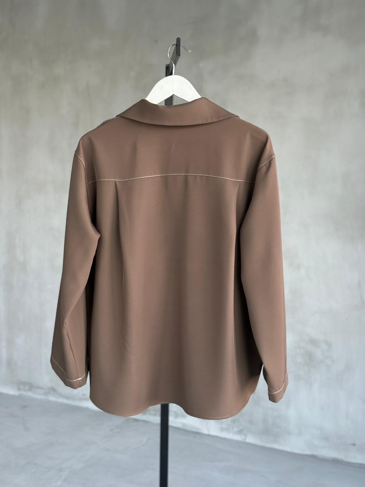 Massimo Model Prada Kumaş Premium Takım (Sütlü Kahve)