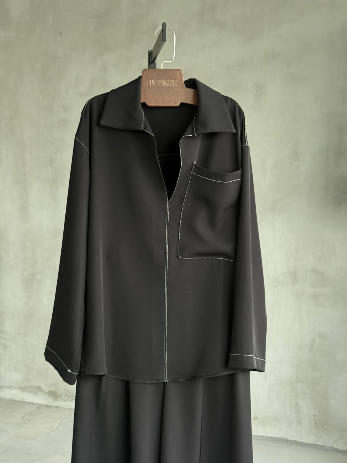 Massimo Model Prada Kumaş Premium Takım (Siyah)