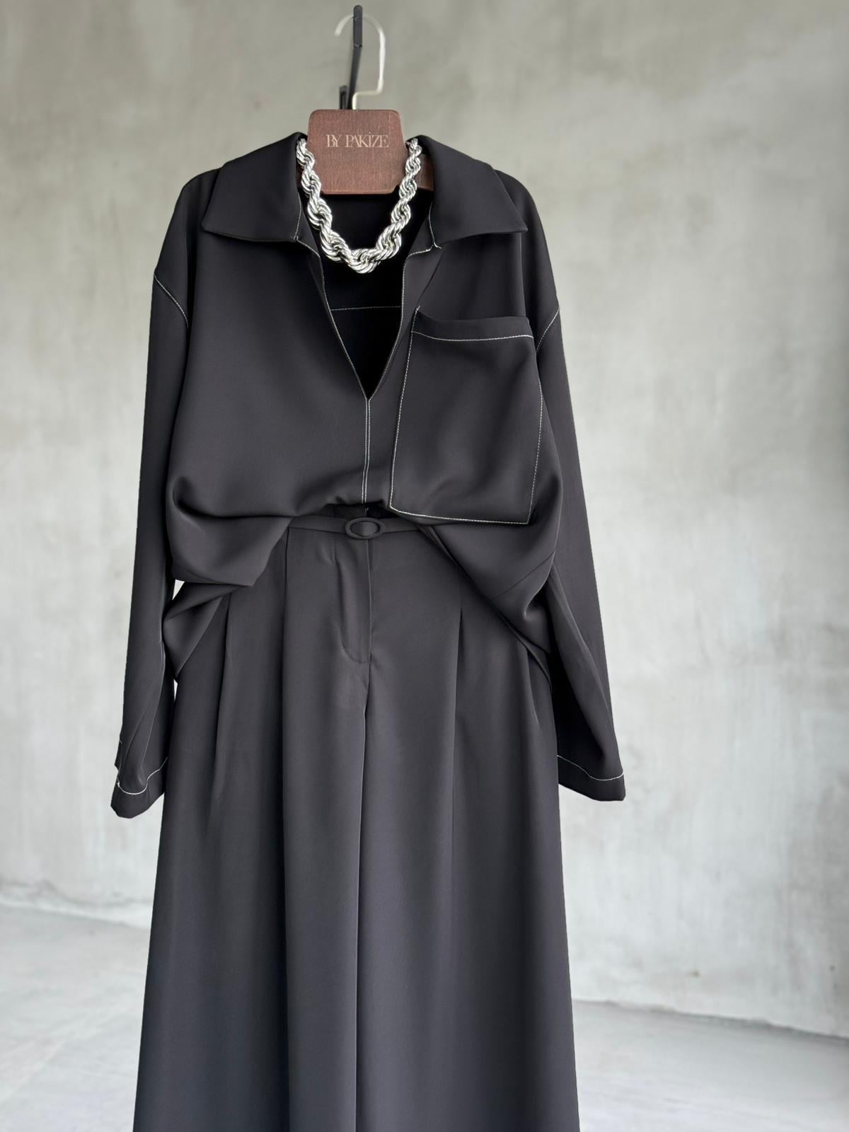 Massimo Model Prada Kumaş Premium Takım (Siyah)