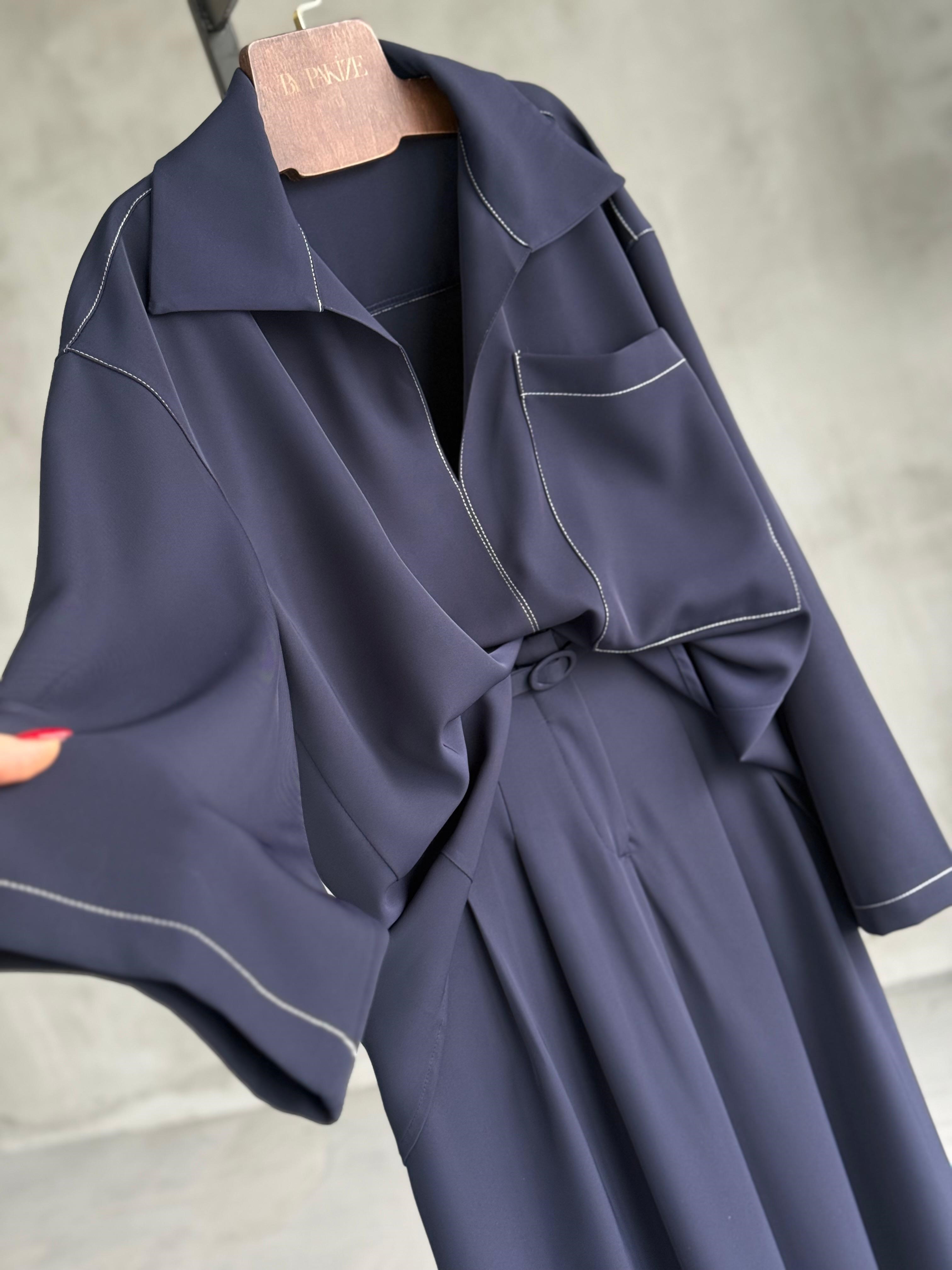 Massimo Model Prada Kumaş Premium Takım (Lacivert)