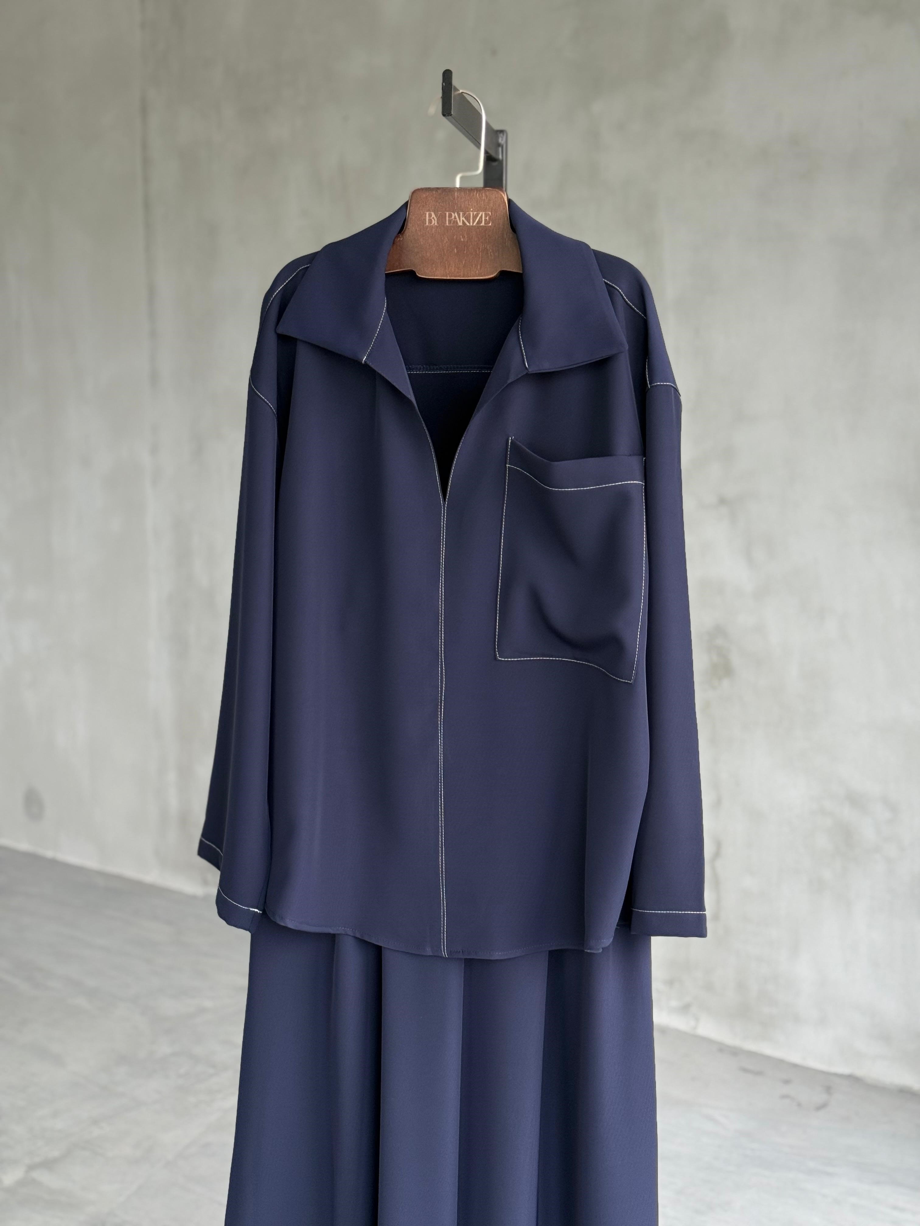 Massimo Model Prada Kumaş Premium Takım (Lacivert)