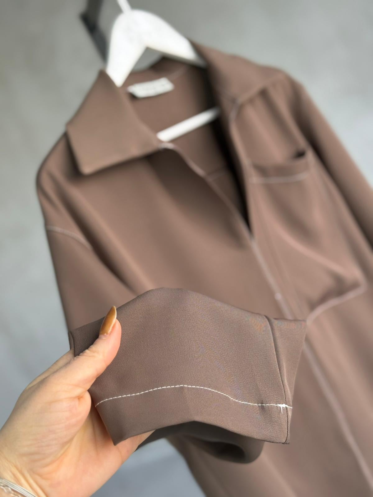 Massimo Model Prada Kumaş Premium Takım (Sütlü Kahve)