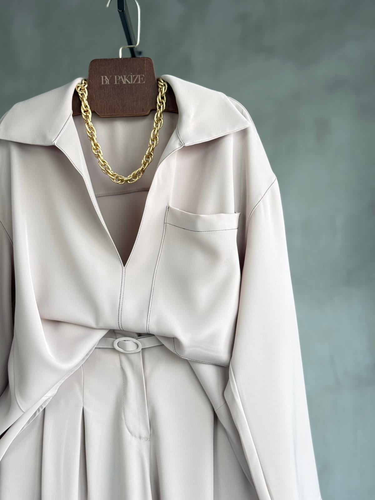 Massimo Model Prada Kumaş Premium Takım (Taş)