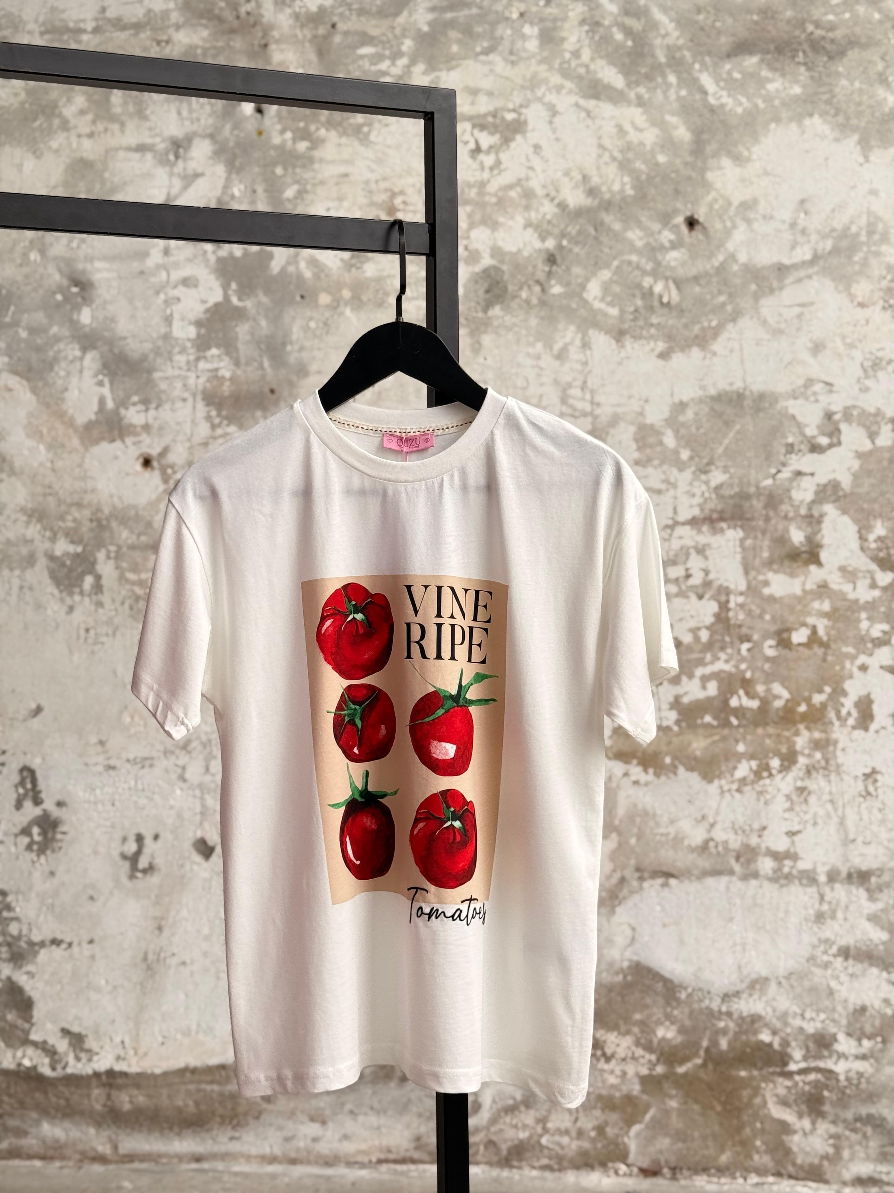 Mevsim Tazelikleri Tasarım Oversize Tişört (Beyaz)