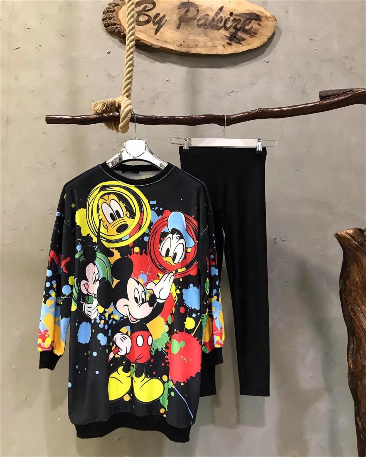 Mickey ve Donald Duck Kadife Sweathirt