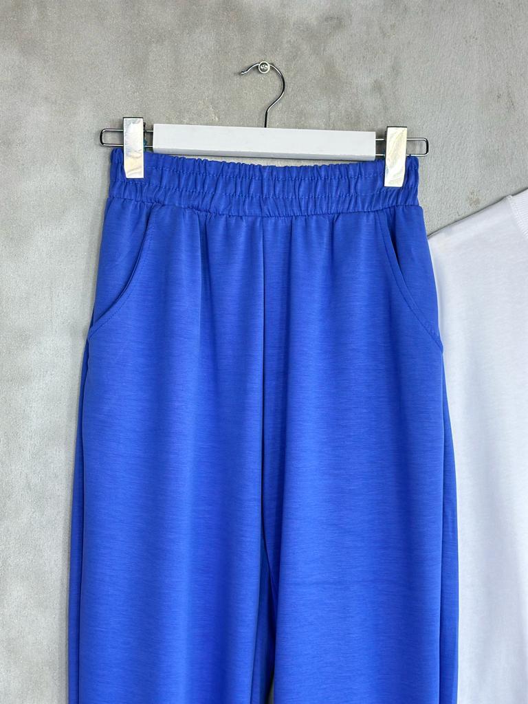 Modal Kumaş Paça Manşetli Eşofman (Saks)