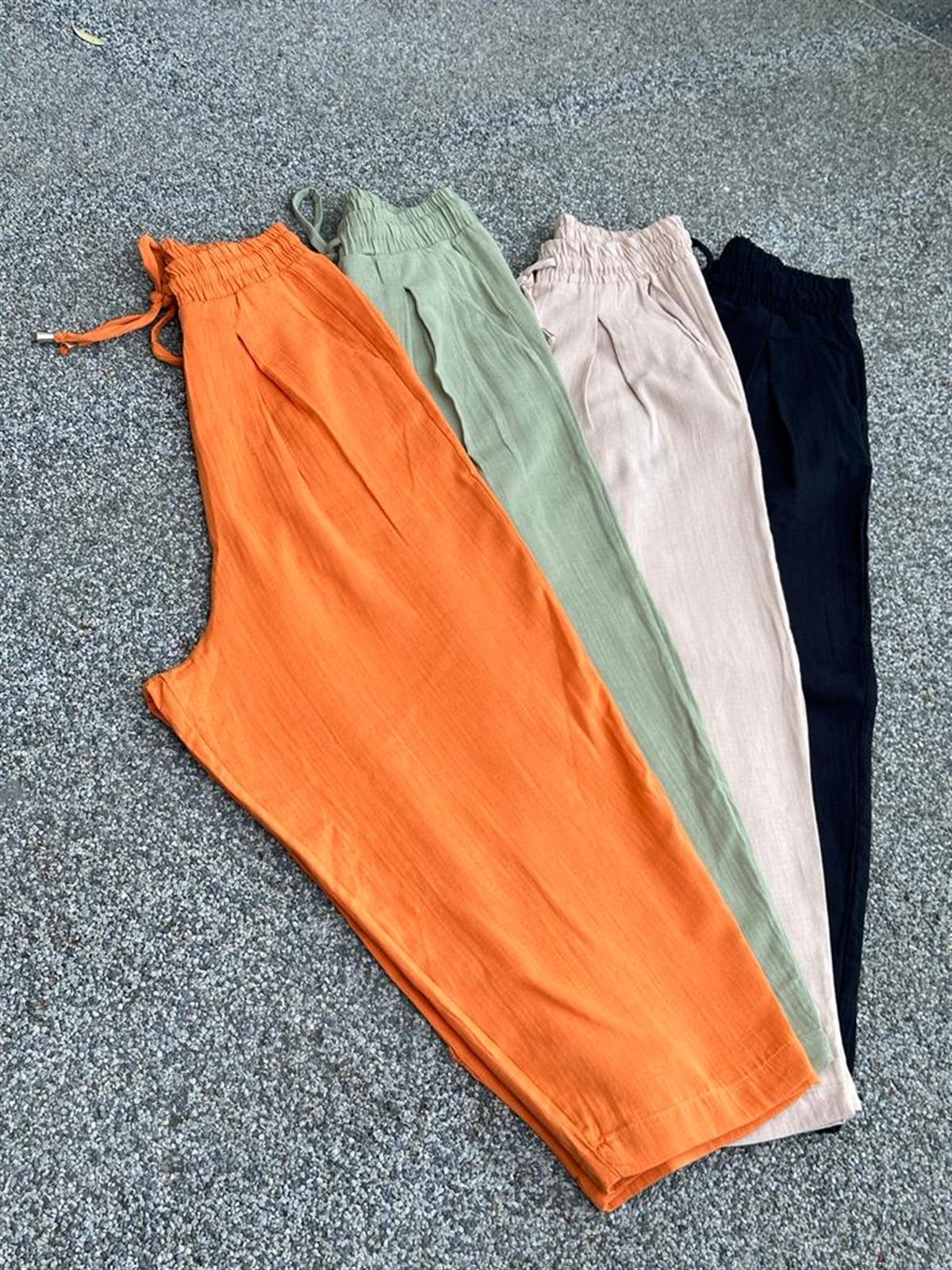 Müslin Kumaş Şalvar Pantolon (Oranj)