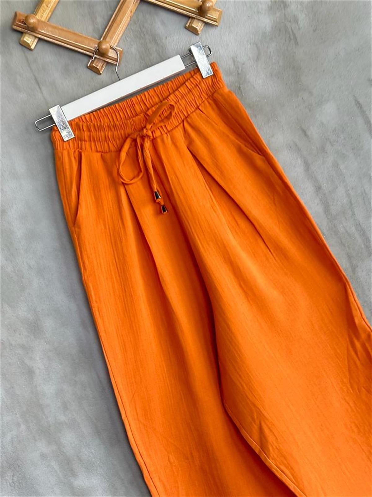 Müslin Kumaş Şalvar Pantolon (Oranj)