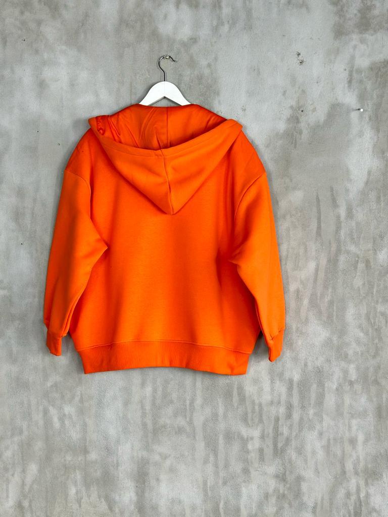 Oversize Fermuarlı Ceket (Oranj)