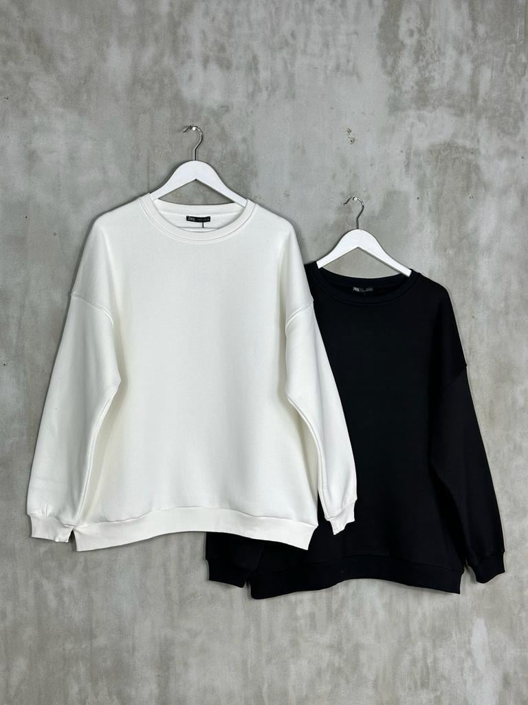 Oversize Kadın Premium Sweatshirt (SİYAH)