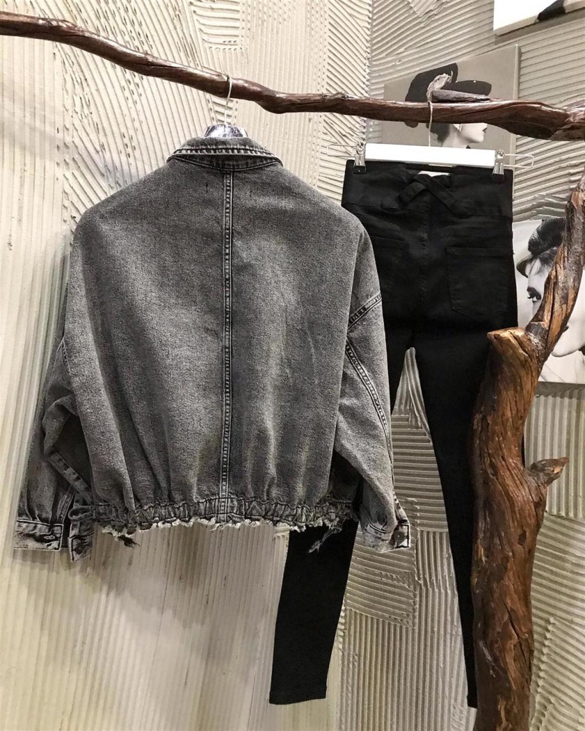 Oversize Kesim Salaş Kot Ceket (KOYU)