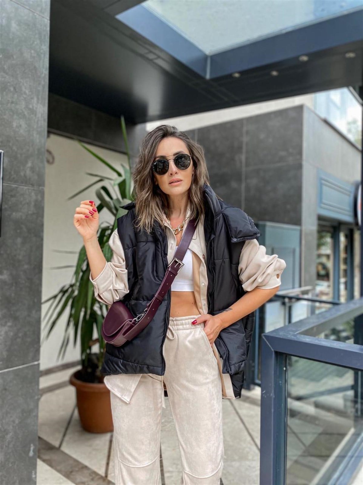 Oversize Kesim Şişme Yelek (SİYAH)