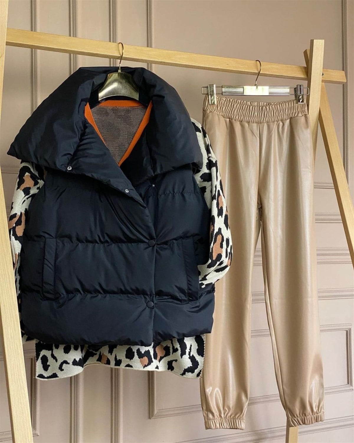 Oversize Model Şişme Yelek (Siyah)
